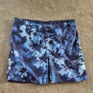 Navy Camouflage Men's Swim Trunks